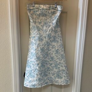 90s Vintage - Just Choor White and Blue Floral Dress